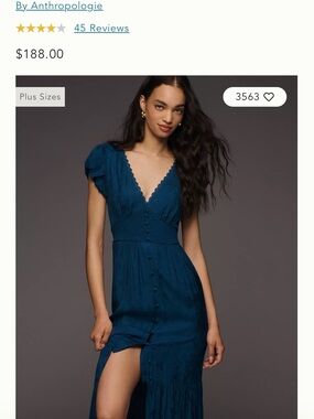 Anthropologie Peregrine Silky Midi Dress